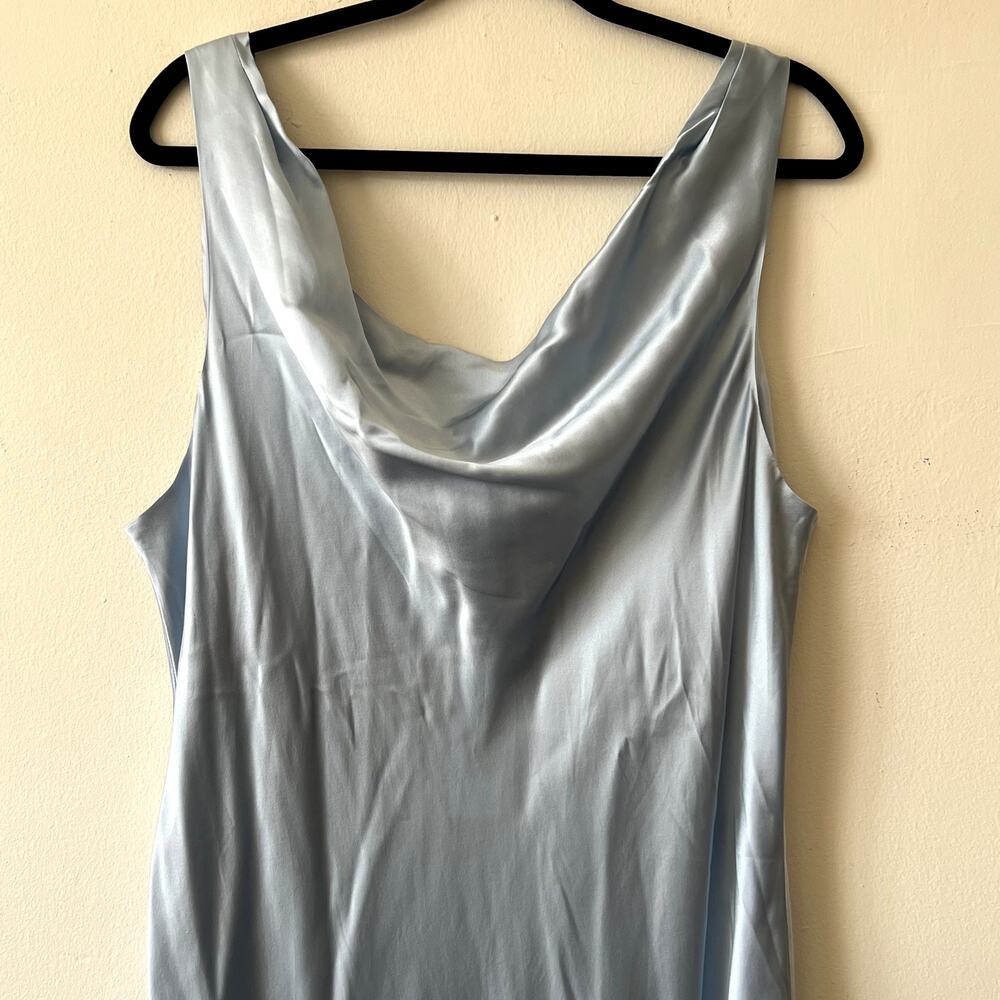 Reformation Satin Cowl Neck Maxi Dress in Light Blue - Picture 5 of 9